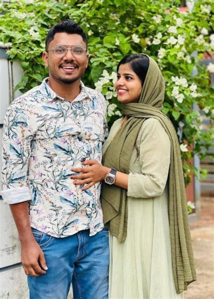 Athulya Ashokan with her husband Risal Mansoor