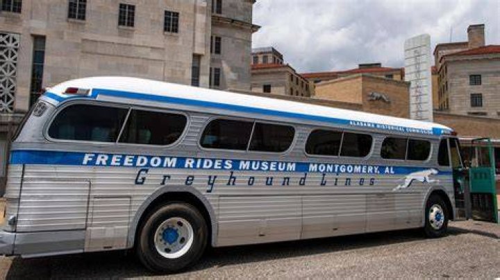 Freedom Riders On The Bus In Montgomery