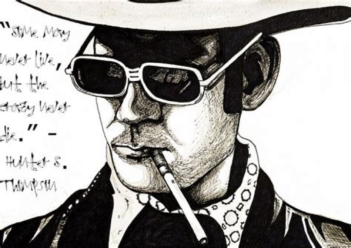 Illustration Of Hunter S. Thompson Drawing
