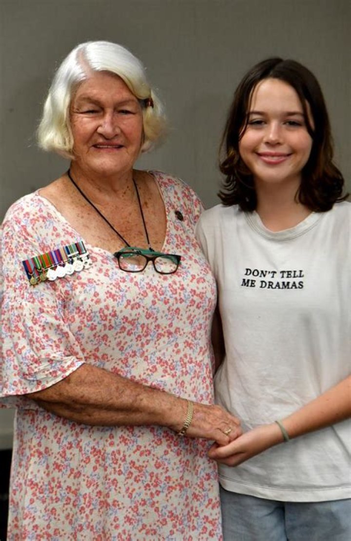 Judith with her granddaughter