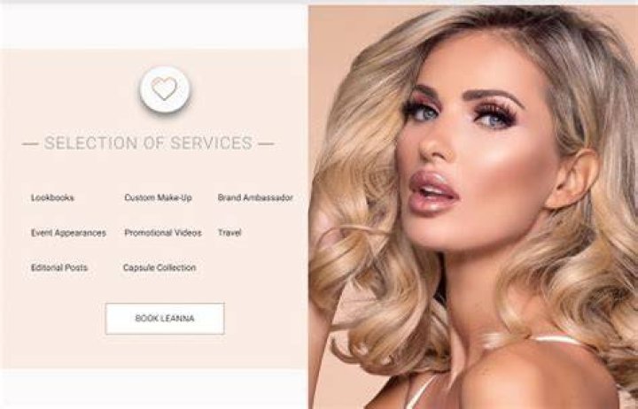Leanna Bartlett booking section on her website