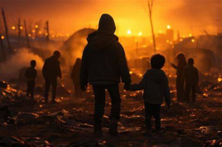 People Fleeing The Fire