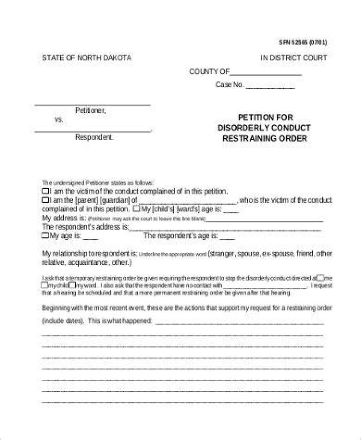 Restraining Order Petition