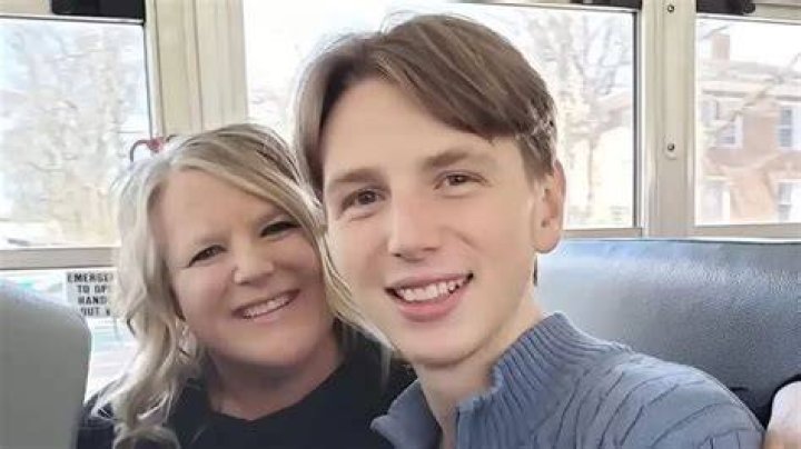 Riley Christian with his mother
