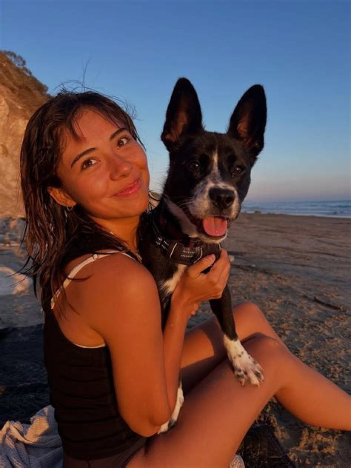 Xochitl Gomez with her dog