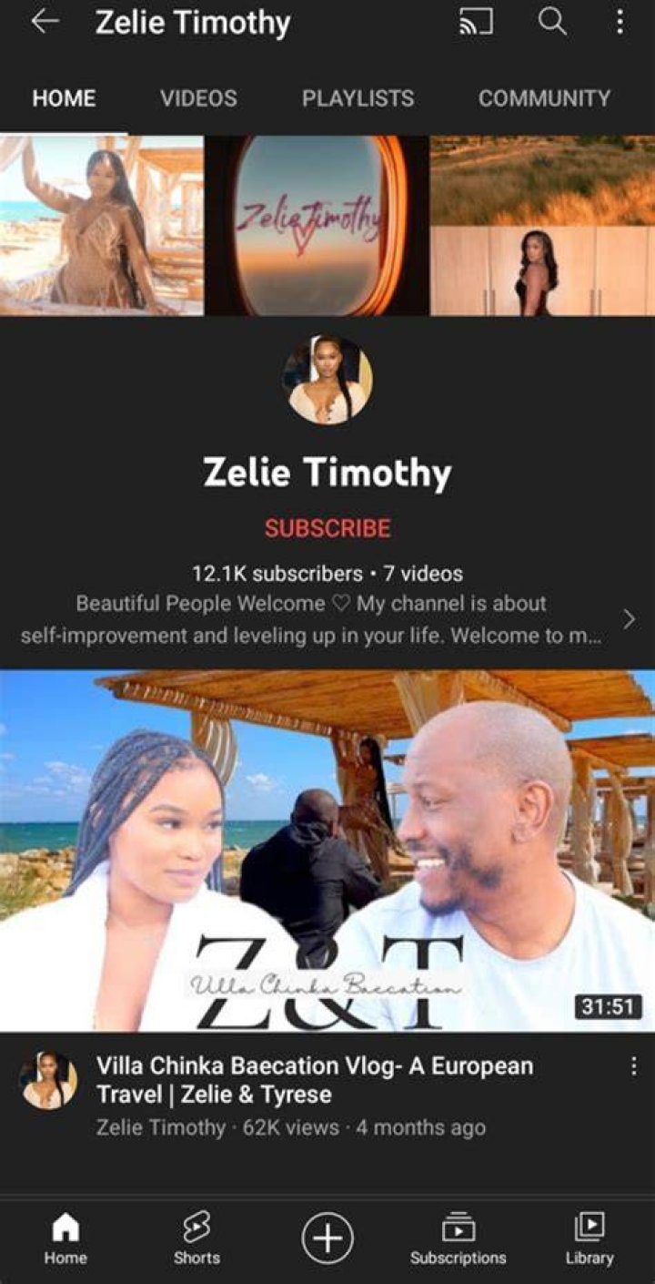Zelie Timothy Youtube channel